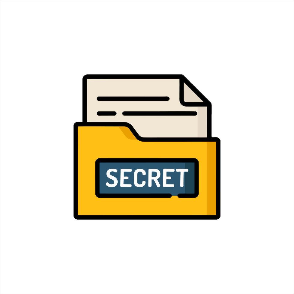 A folder with the word secret inside vector