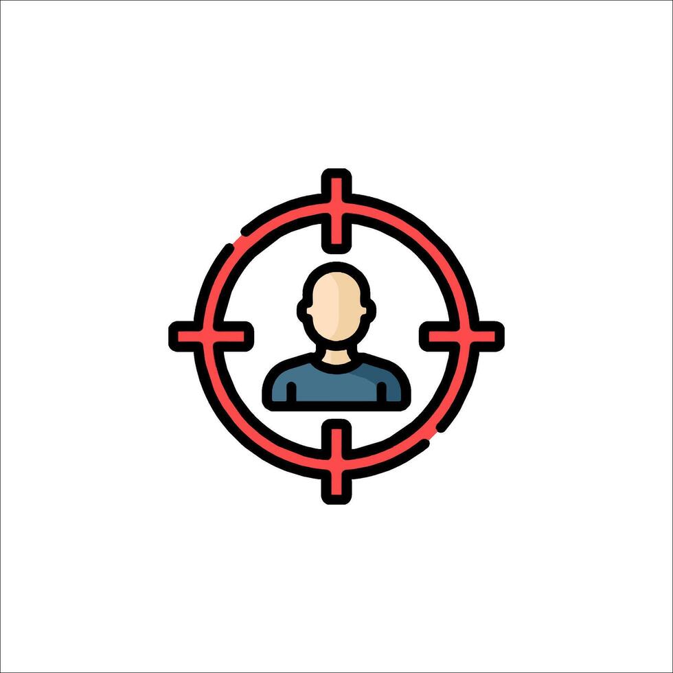 A man in a crosshair icon vector