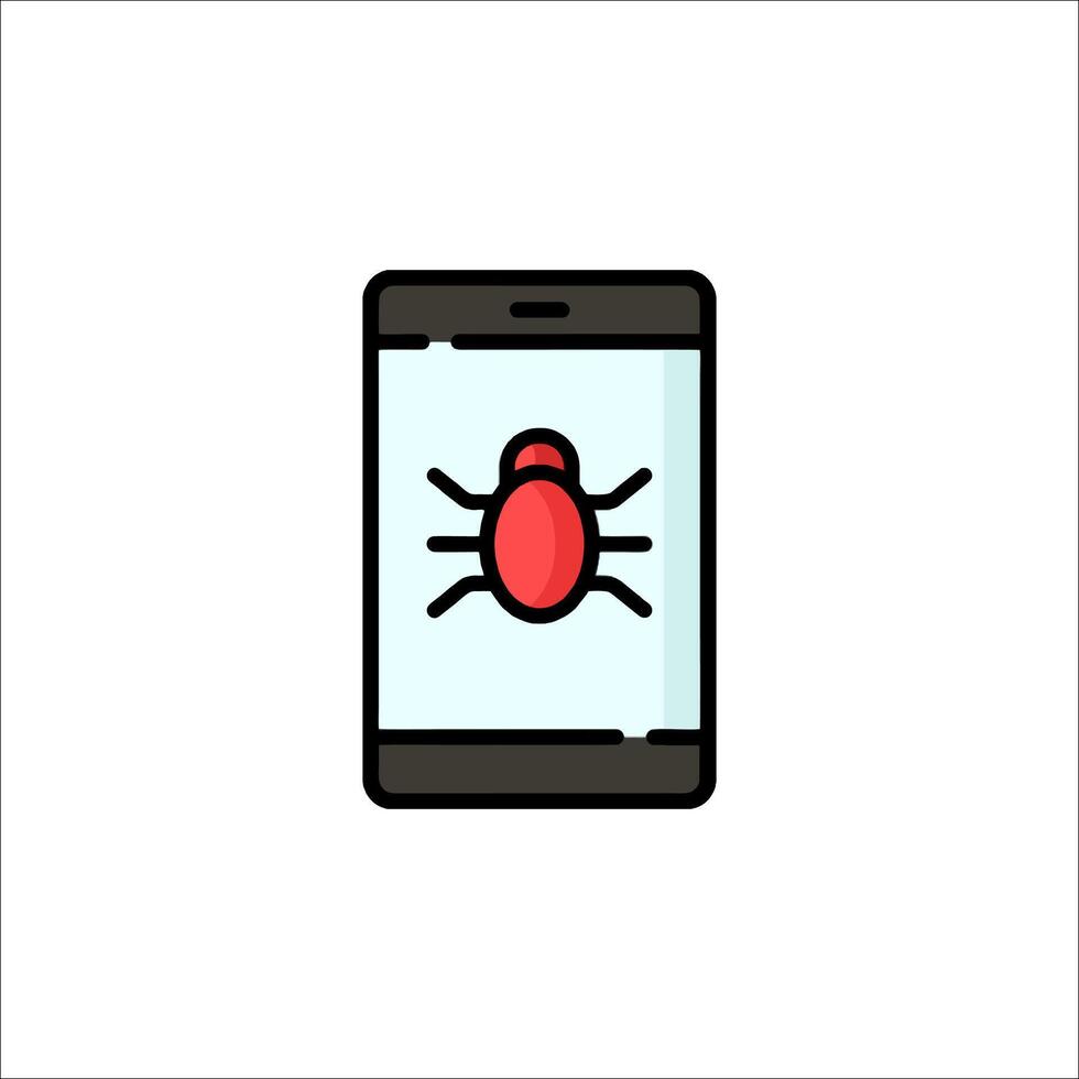 A phone with a spider on the screen vector