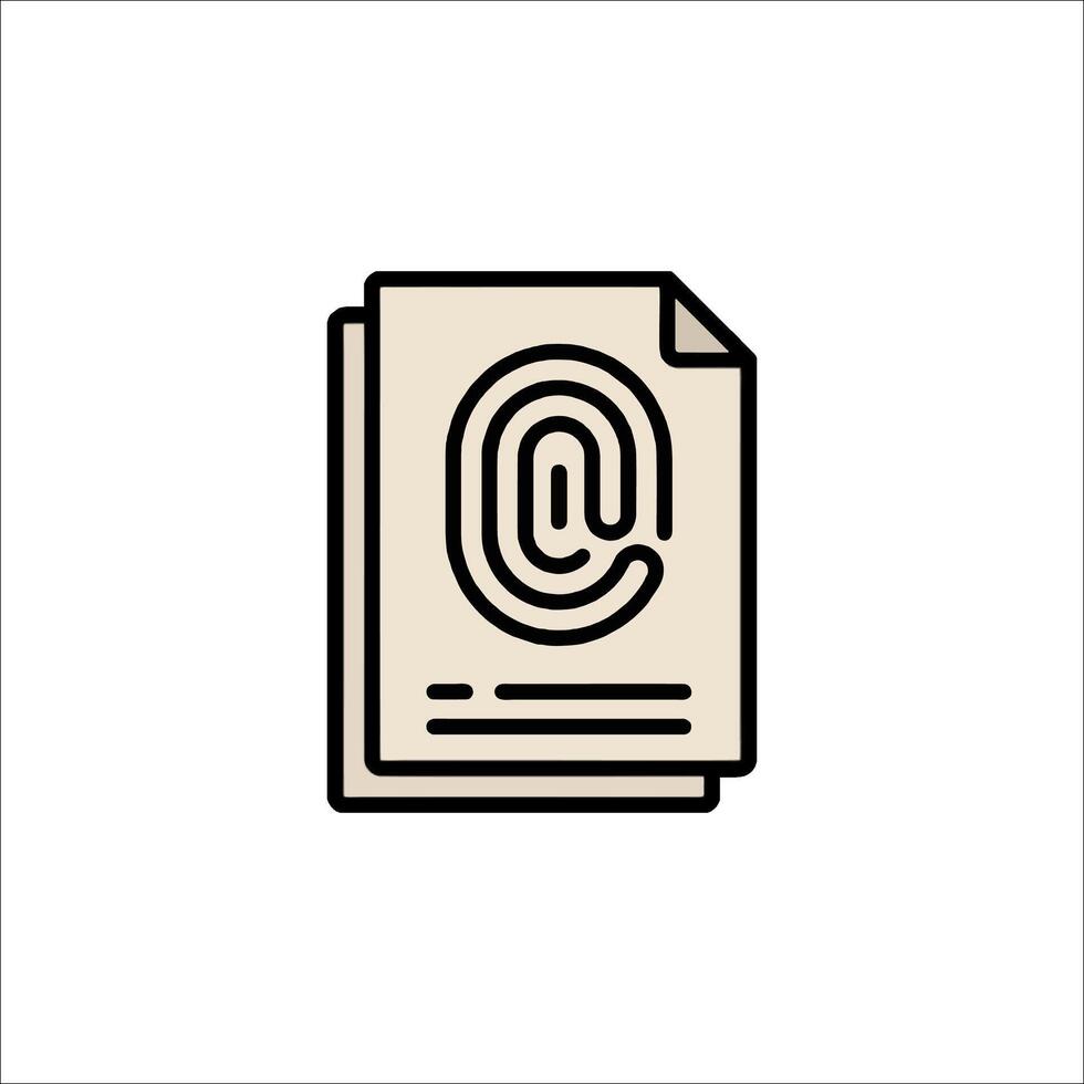 A file icon with a fingerprint on it vector