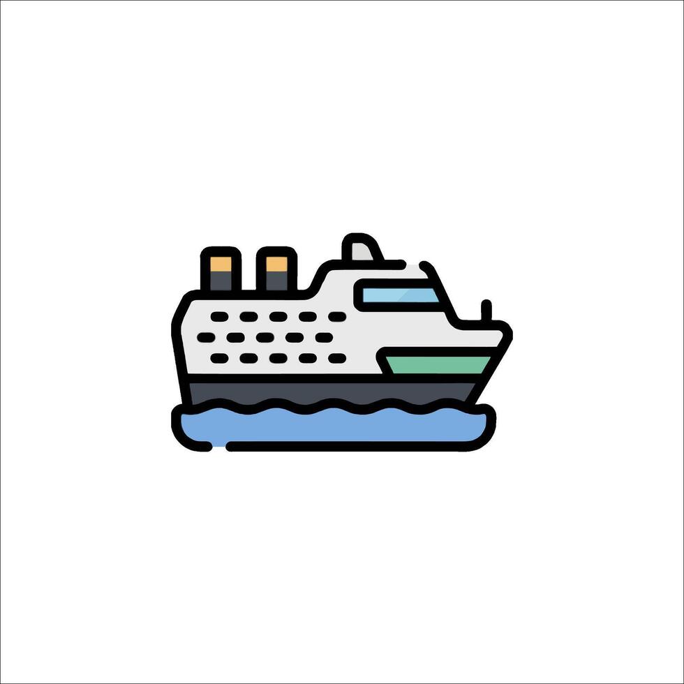 A cruise ship icon on a white background vector
