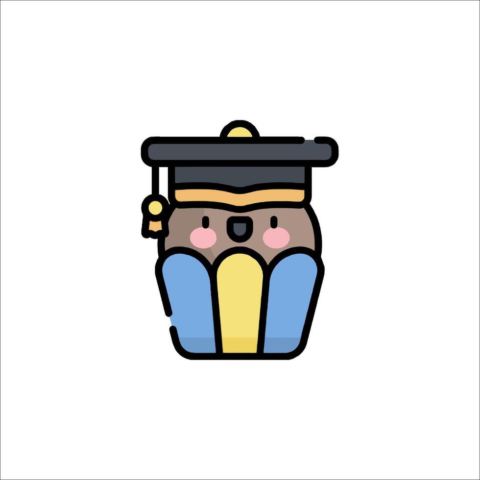 A cartoon bear wearing a graduation cap vector