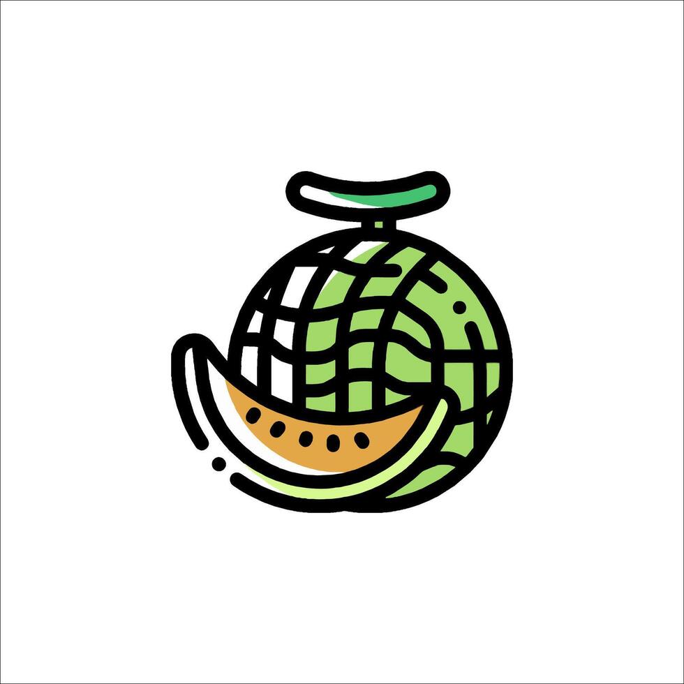 A watermelon with a globe on it vector