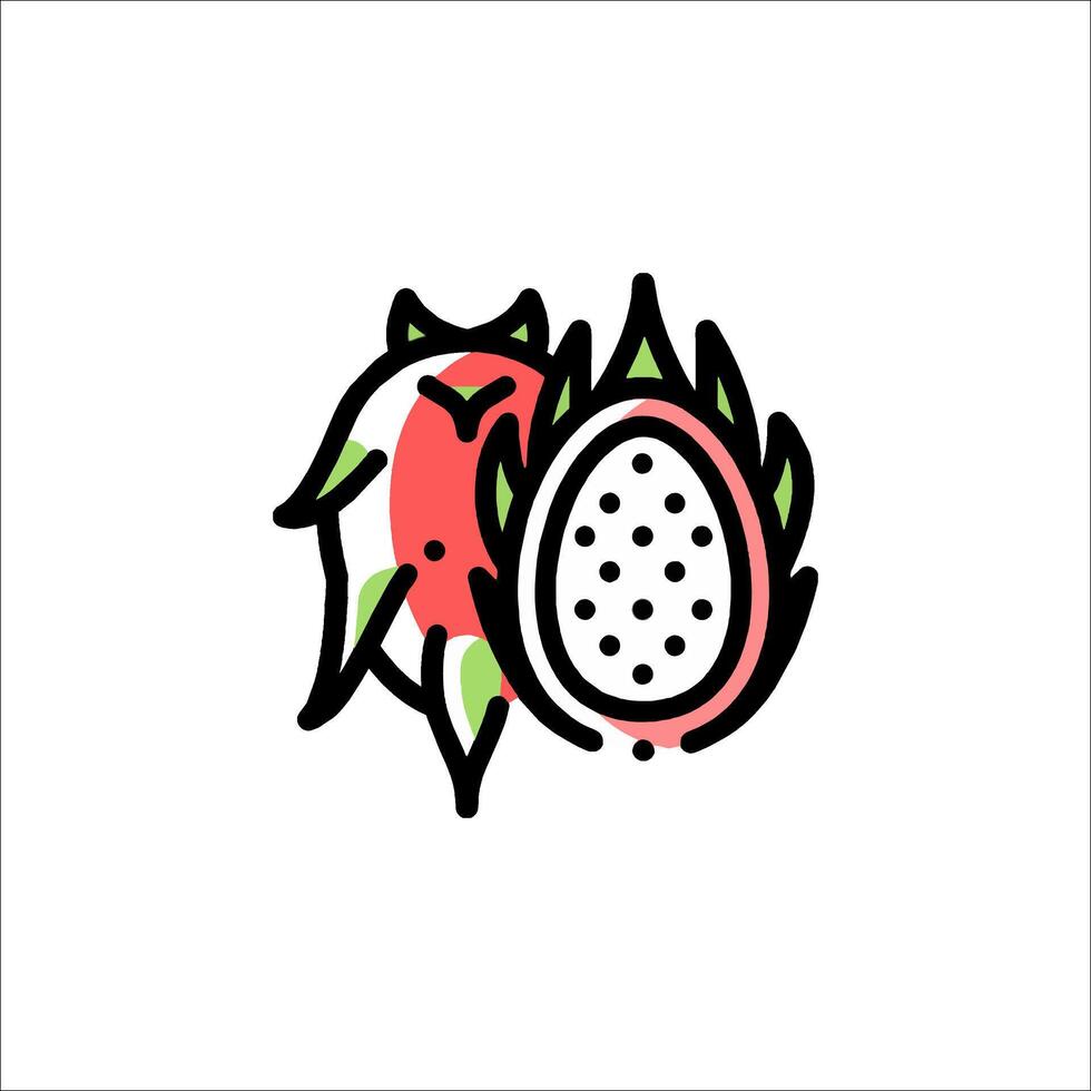 A fruit logo with a dragon fruit on it vector
