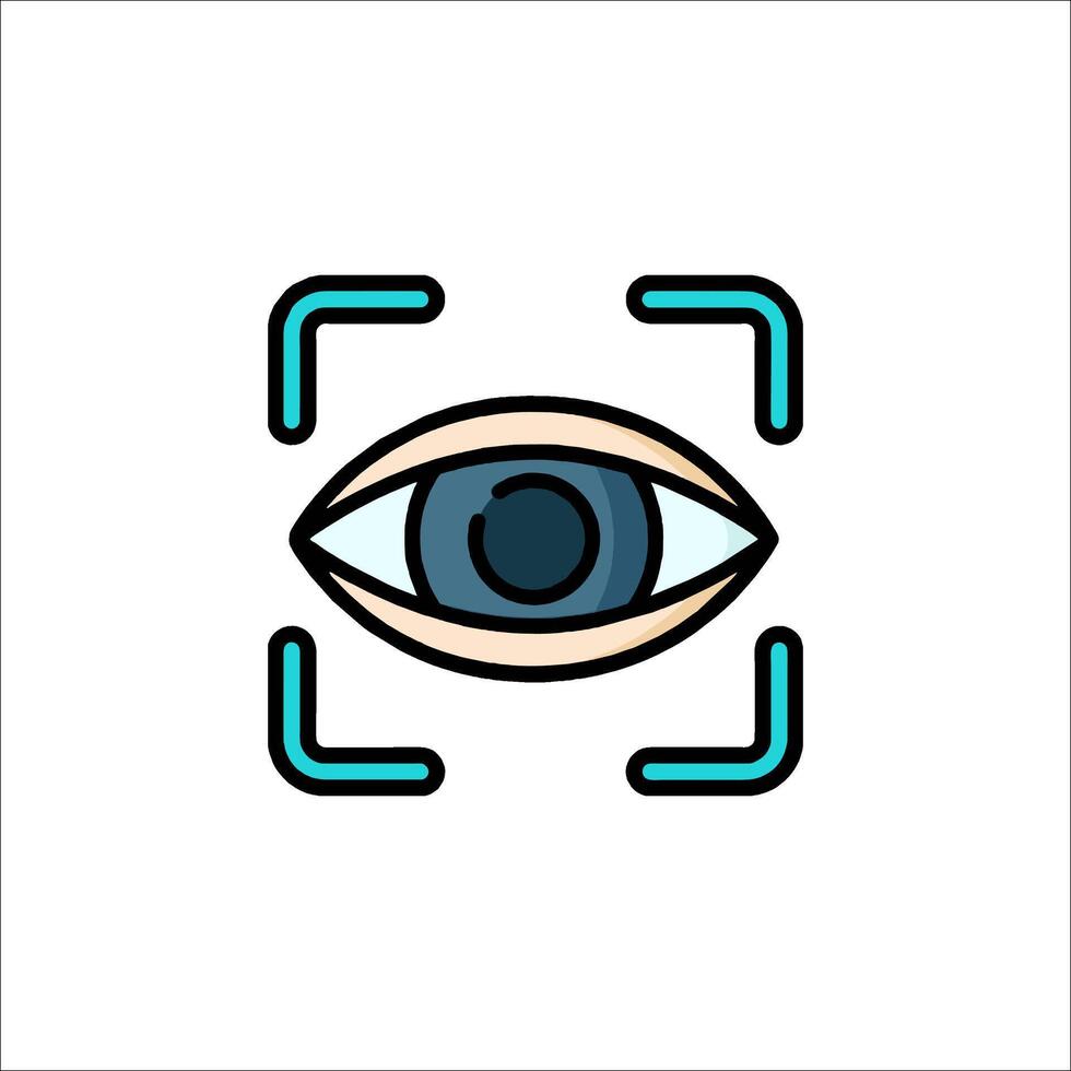 An eye icon with a square frame around it vector