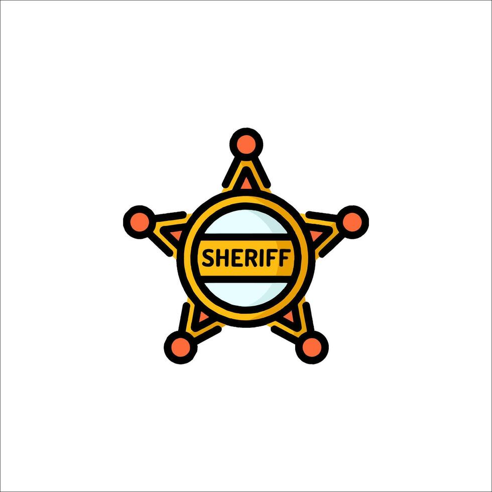 A sheriff star badge icon on a white background vector