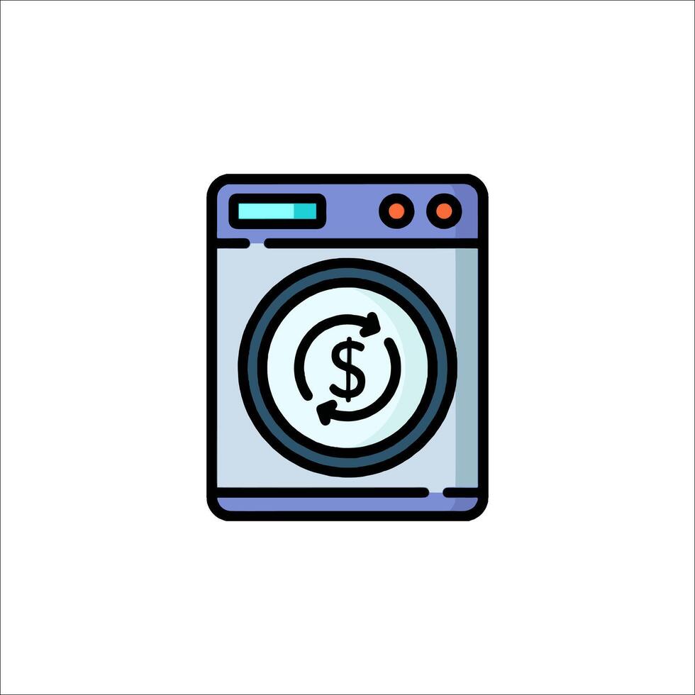 A washing machine with a dollar sign on it vector