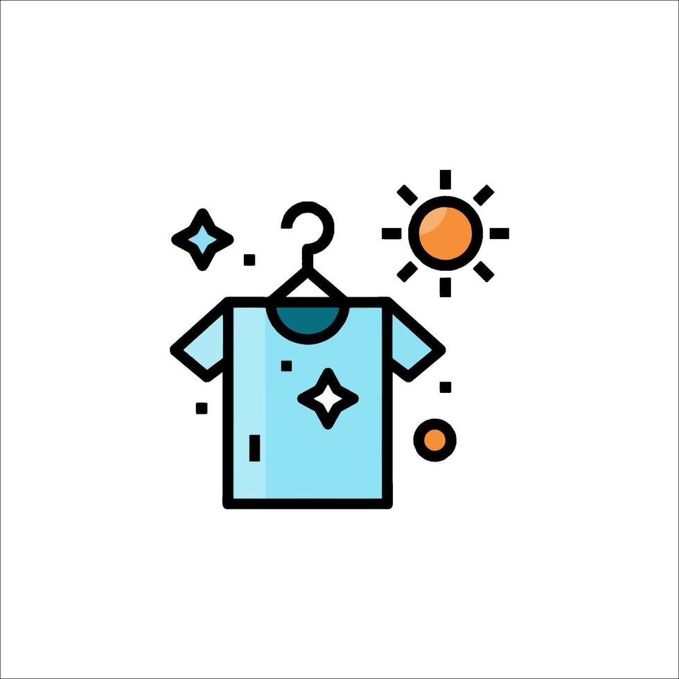 A shirt hanging on a hanger with a sun and stars vector