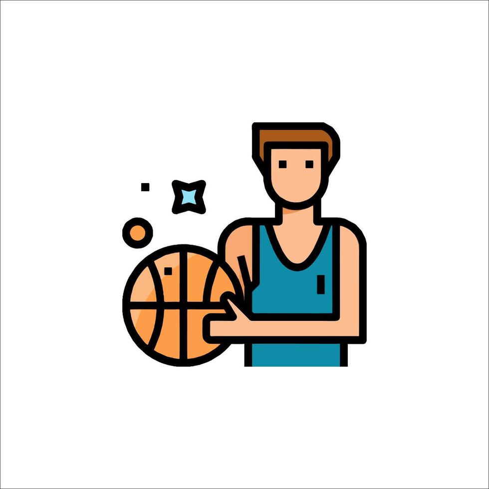 Basketball player icon illustration vector