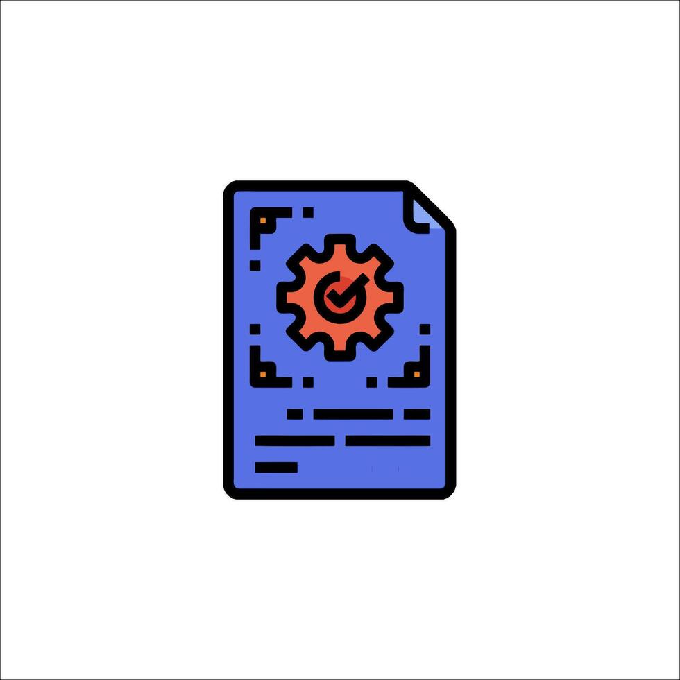 A file with a gear wheel icon on it vector