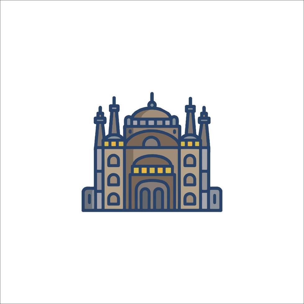 A mosque icon in a line style vector