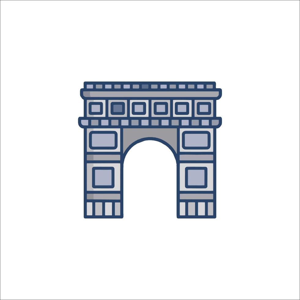 The arc de triomphe icon in blue on a white background vector