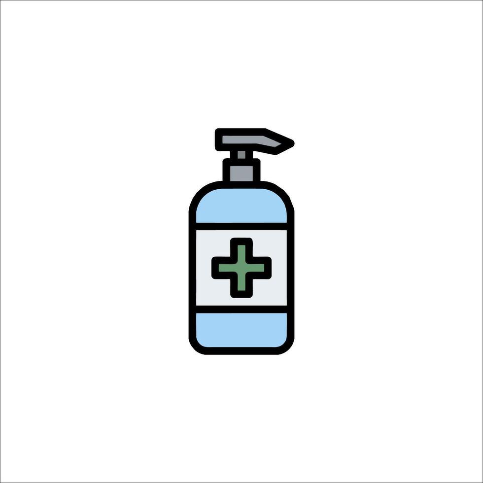 A bottle of hand sanitizer with a cross on it vector
