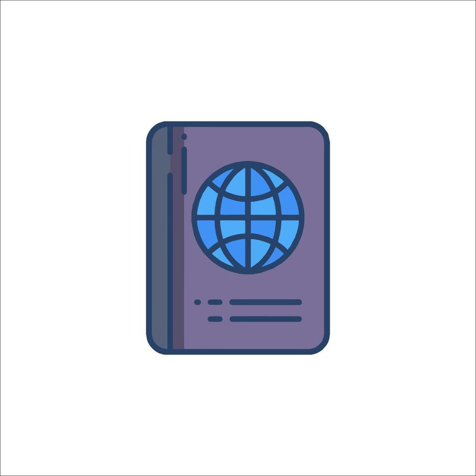A passport with a globe on it vector