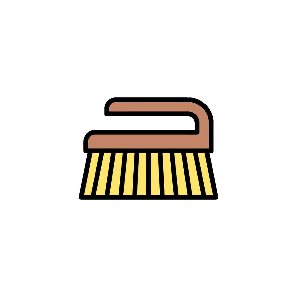 Brush icon, flat style, illustration vector