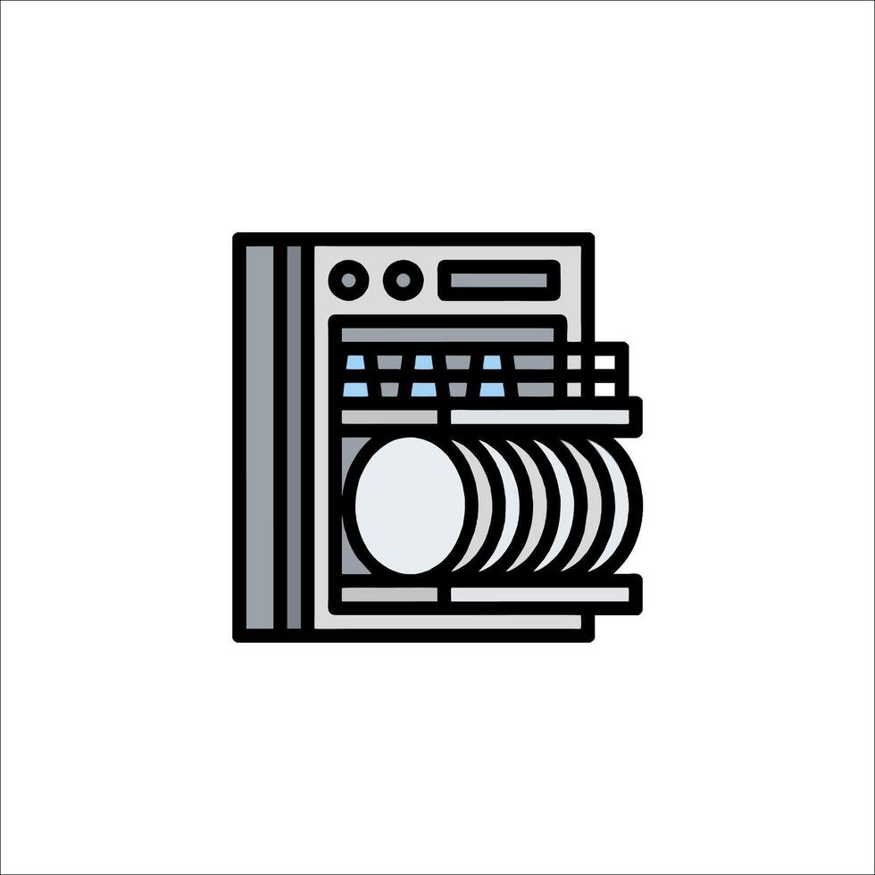 A dishwasher icon on a white background vector