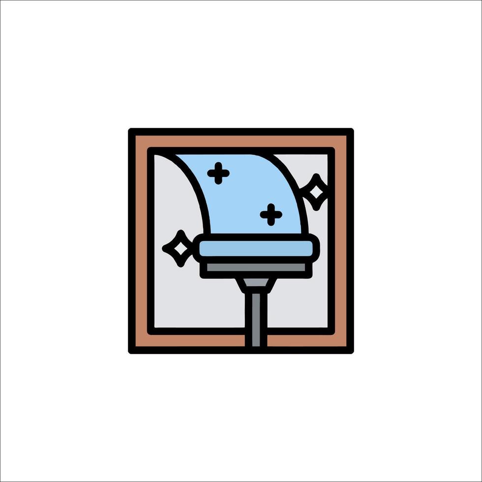 A blue and white icon of a window cleaning machine vector