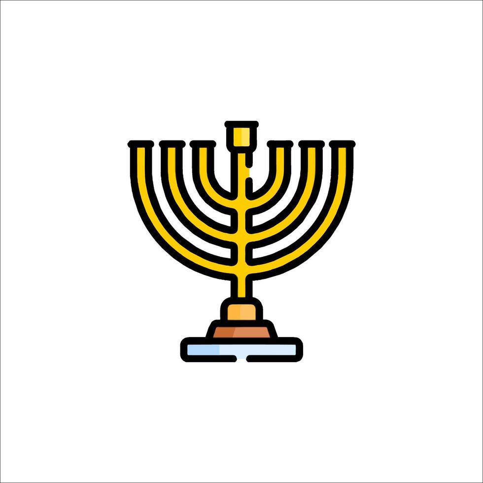 A menorah on a white background vector