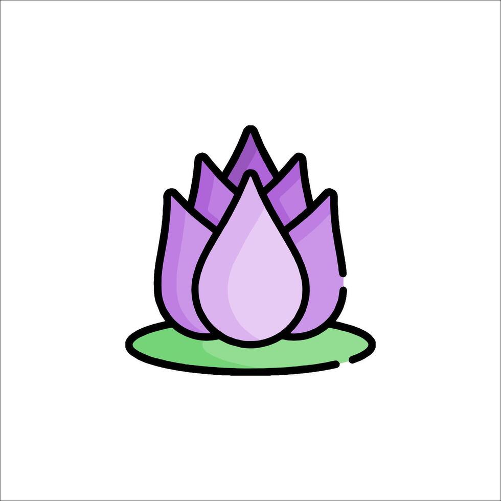 A purple lotus flower on a white background vector