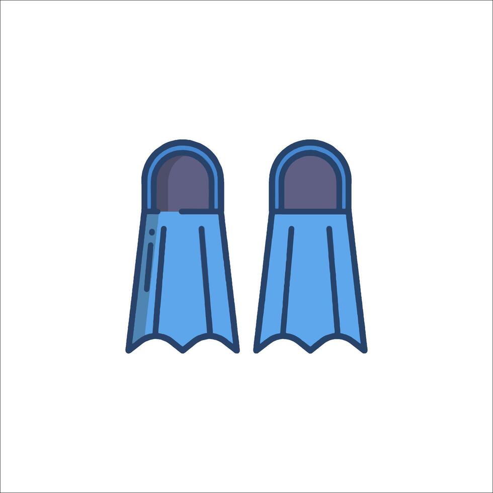 Two blue diving fins on a white background vector