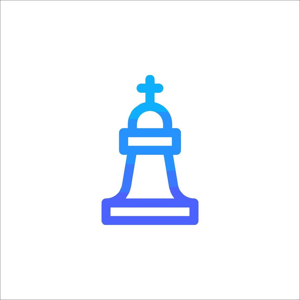 A blue and white icon of a bell vector