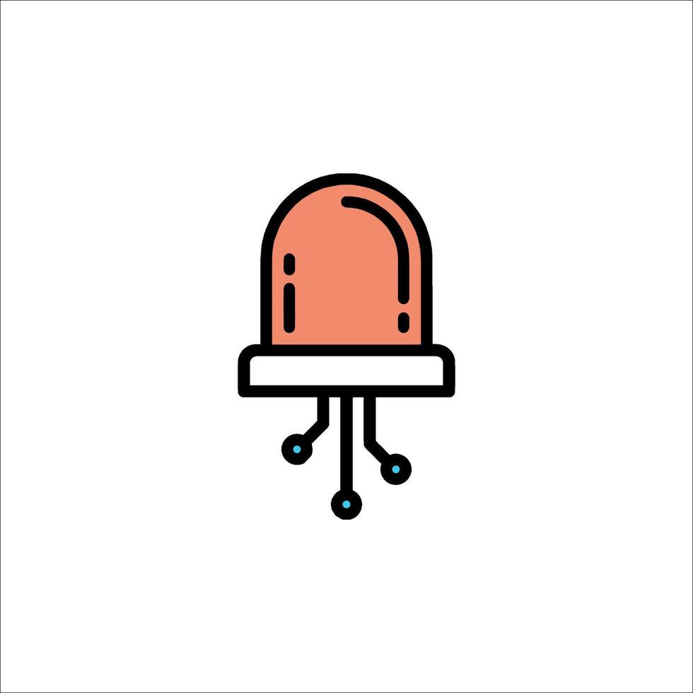 A red and orange light bulb icon vector
