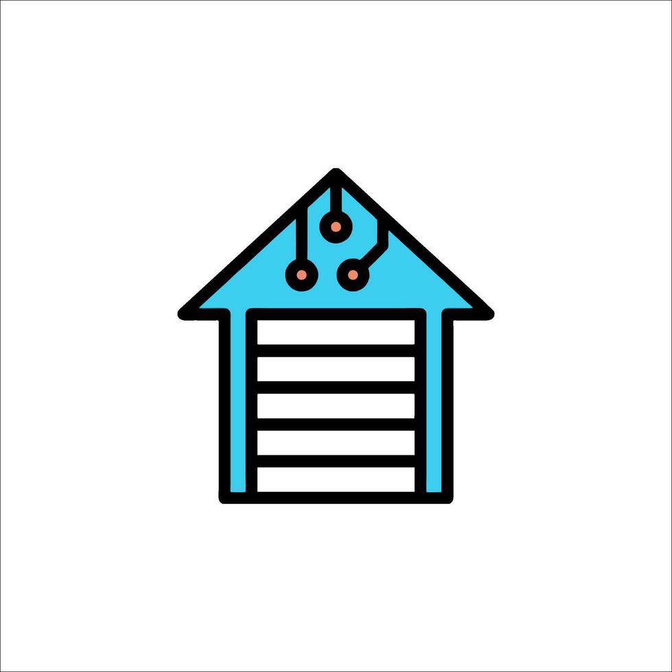 A house with a window and a door icon vector