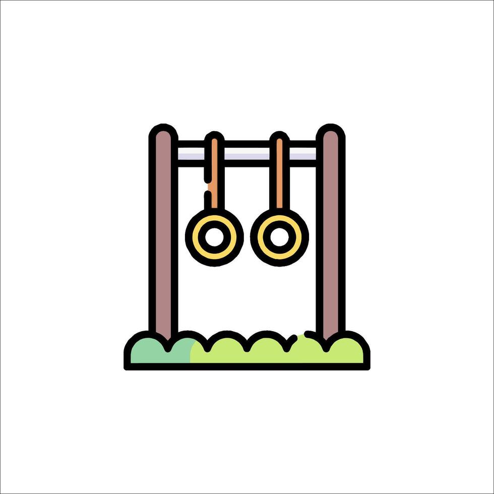 A playground swing with two rings on it vector