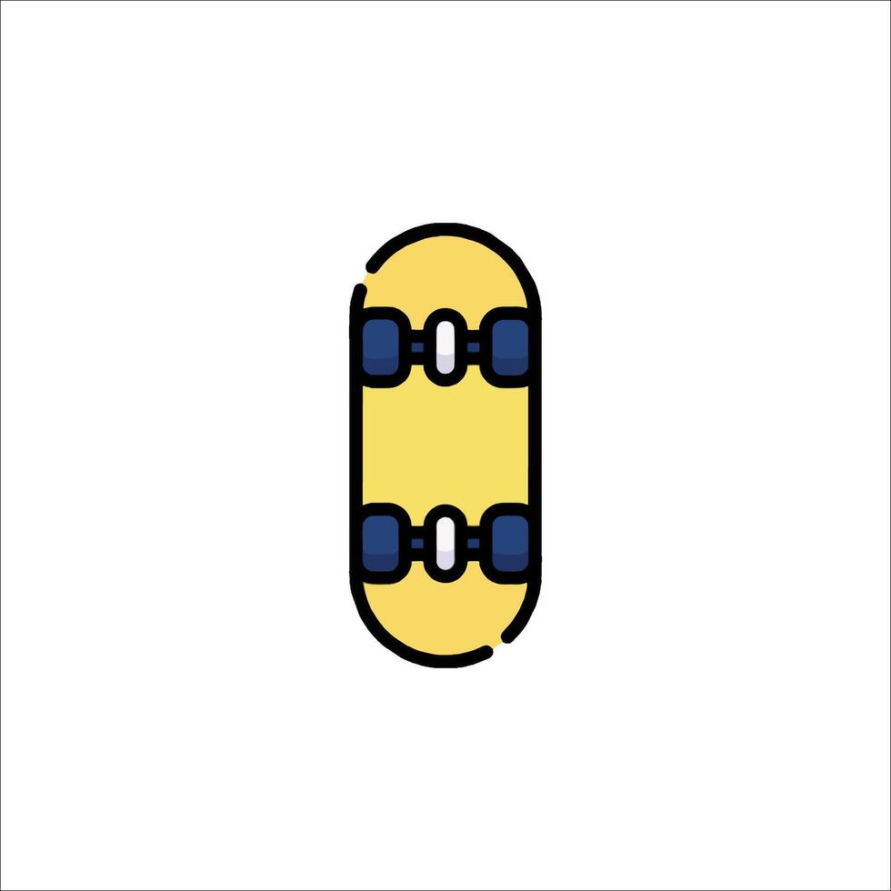 A skateboard icon in a flat style vector