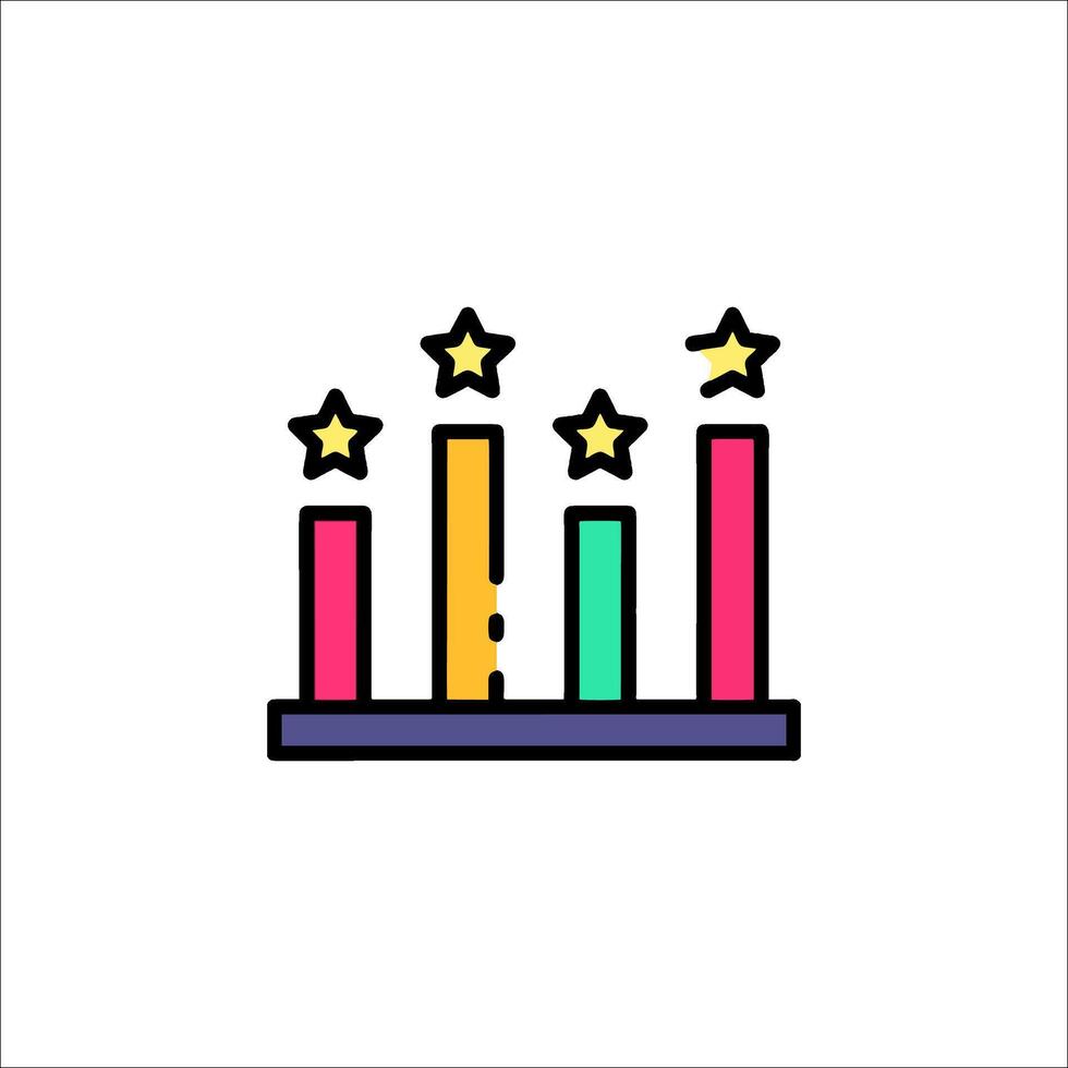 A colorful cake with candles on it vector