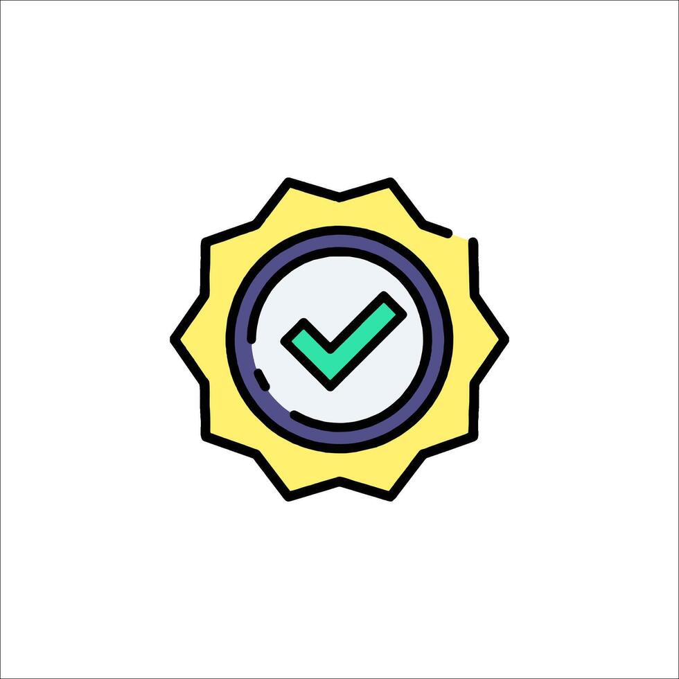 A check mark icon on a white background vector