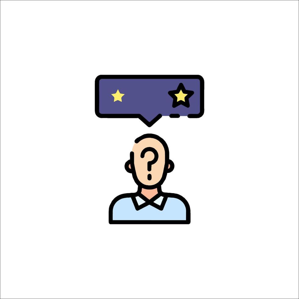 A man with a question mark above his head vector
