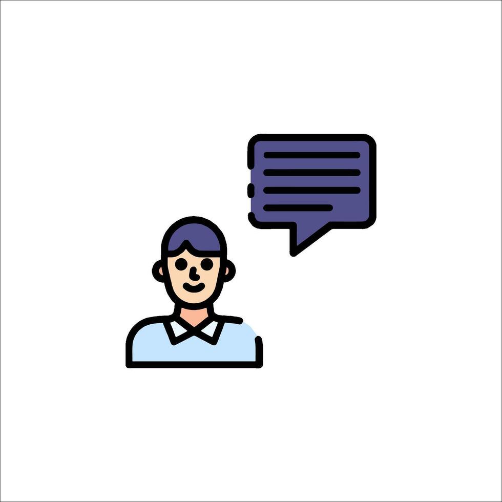 A man with a speech bubble icon vector