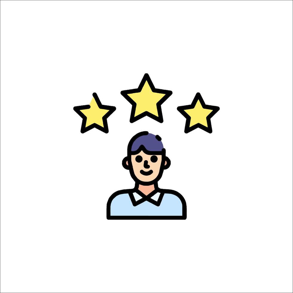 A man with five stars on his head vector
