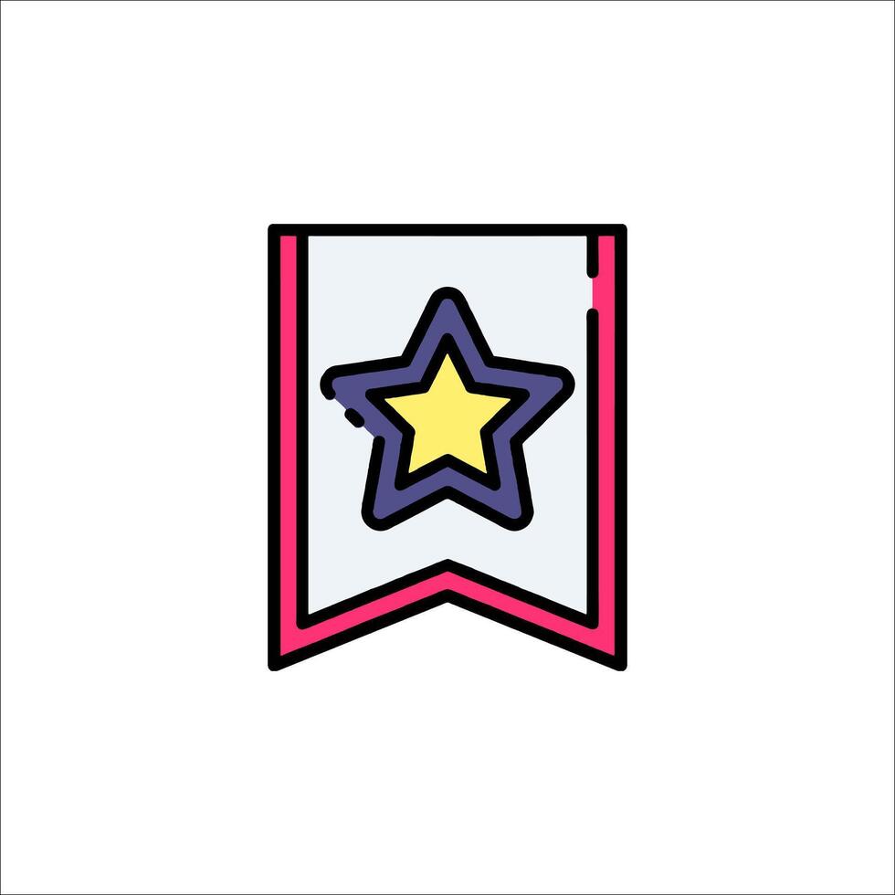 A star on a banner icon vector