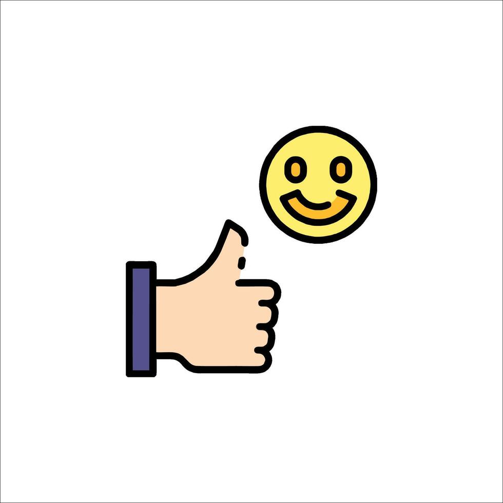 A smiley face with a thumbs up icon vector