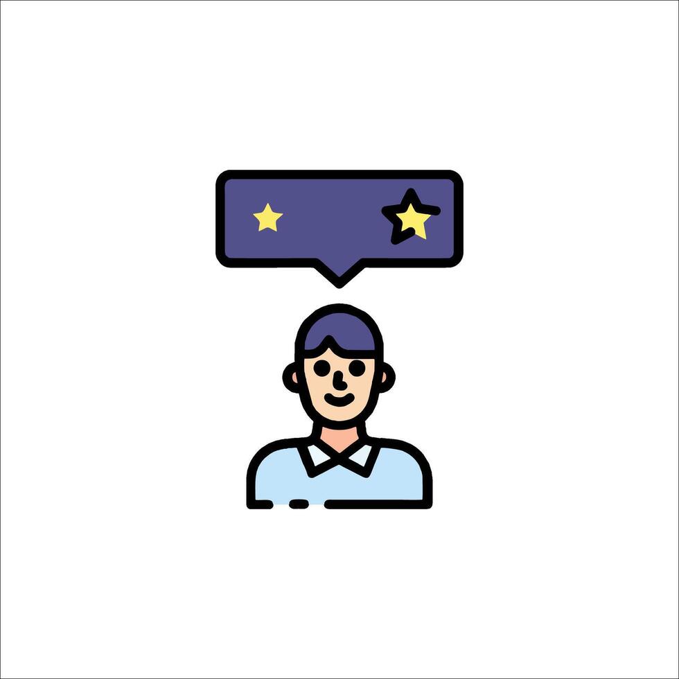A man with a speech bubble above his head vector