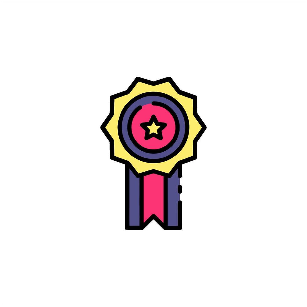 A colorful award ribbon icon on a white background vector