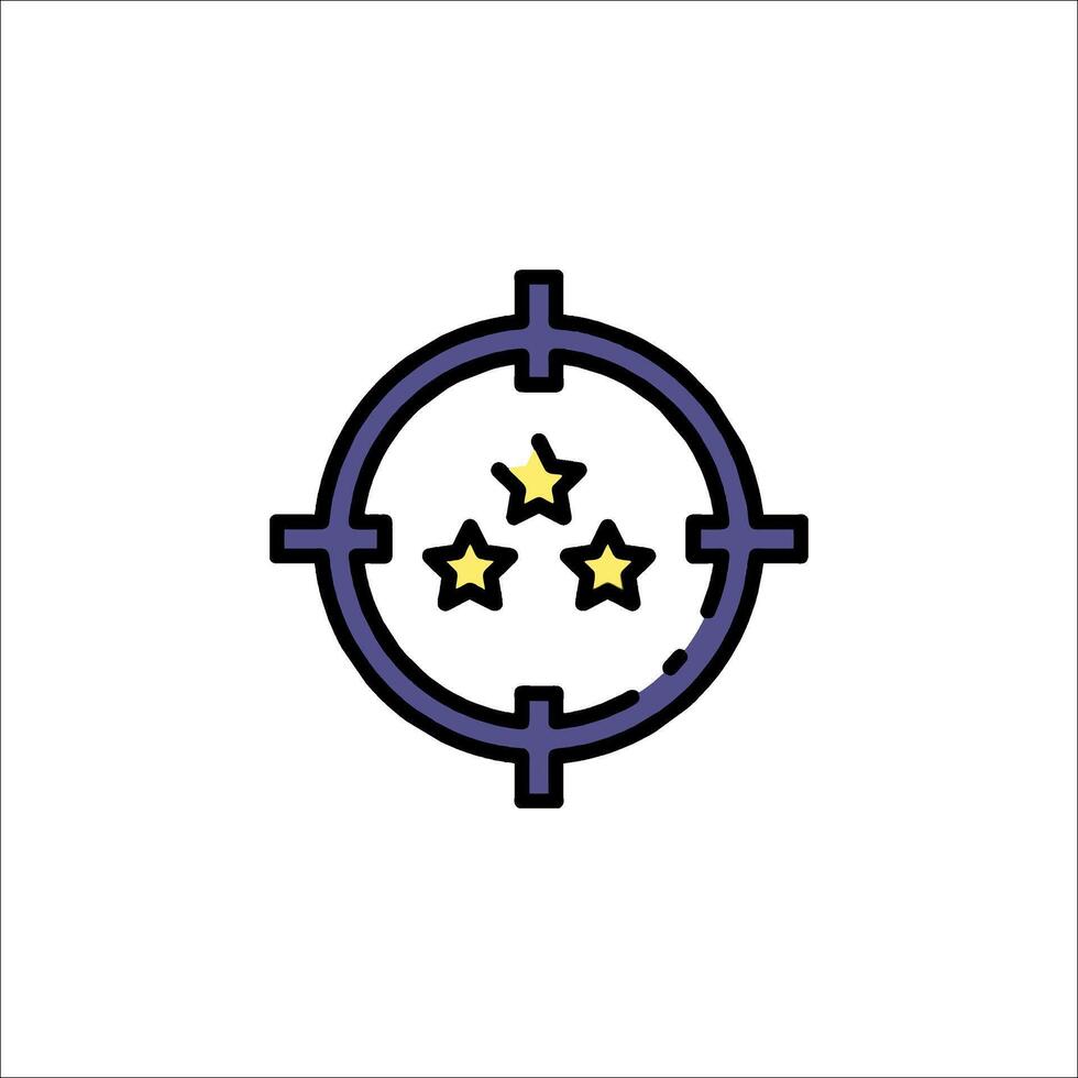 A target with three stars in the center vector