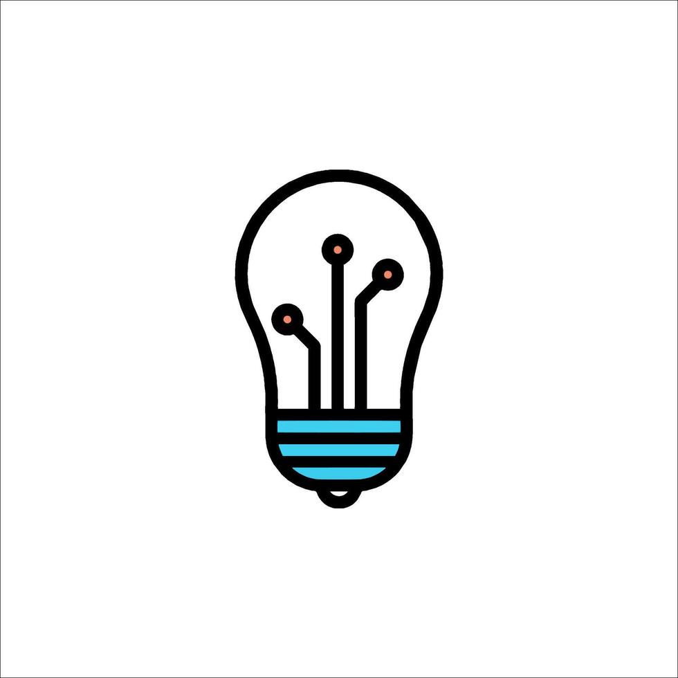 A light bulb with a circuit board inside vector