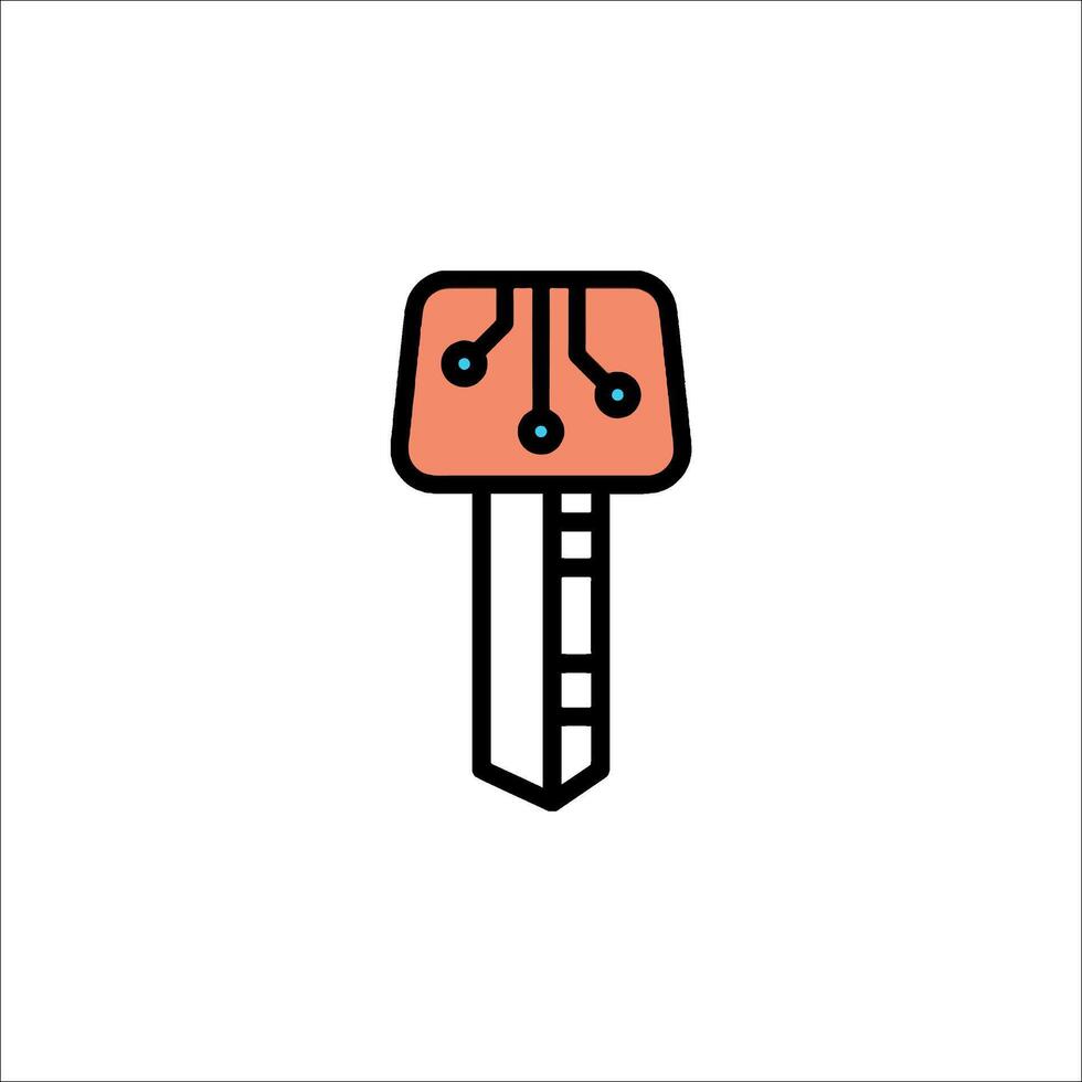 A key icon with a circuit board on it vector