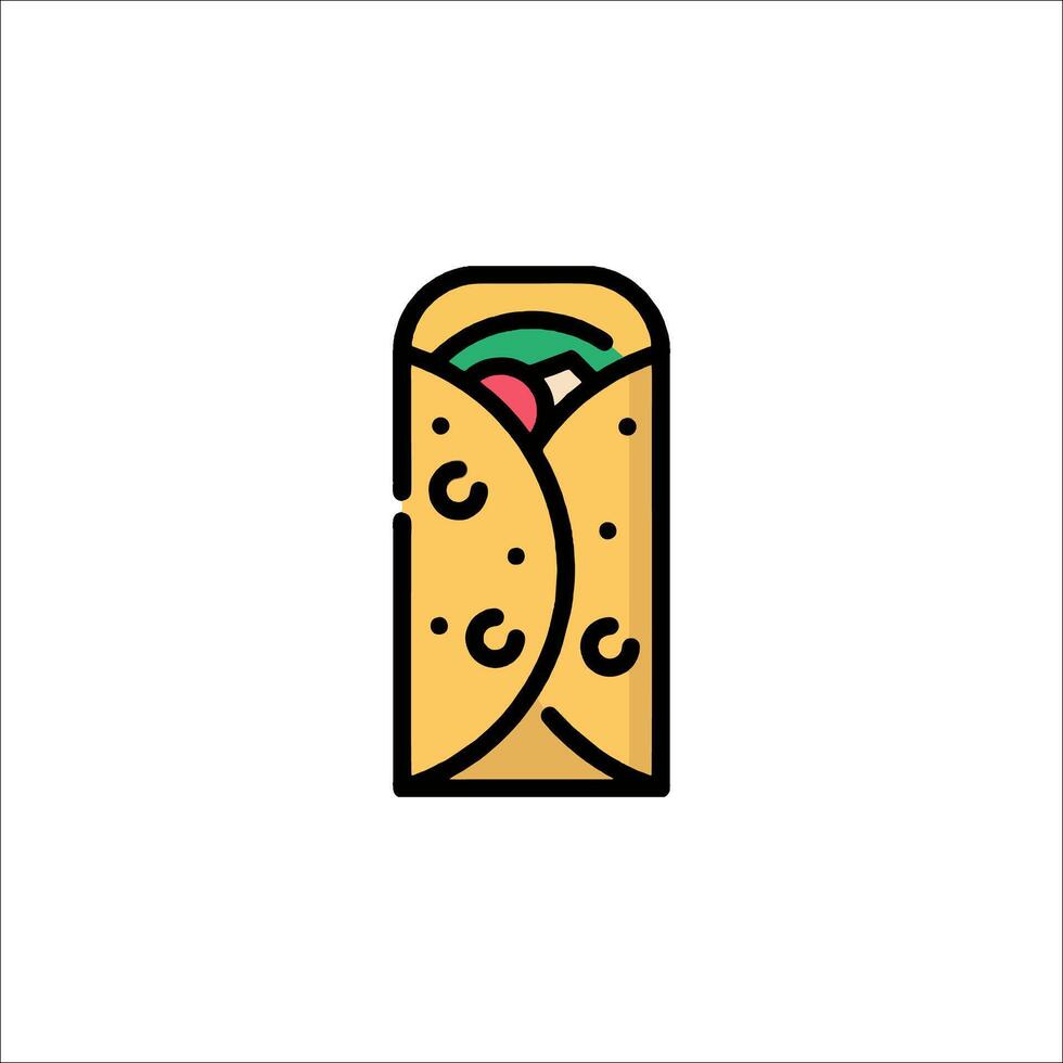 A taco icon on a white background vector