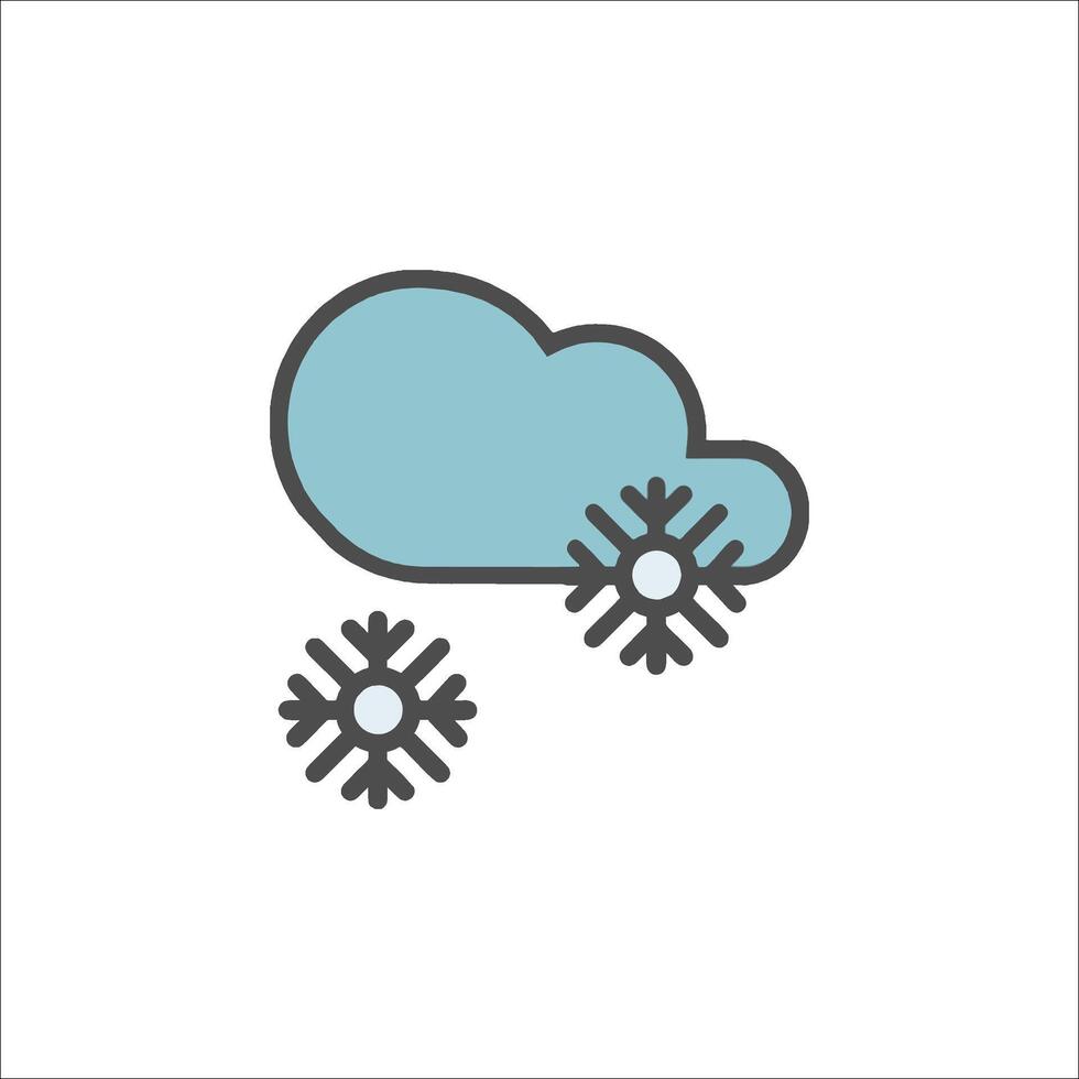 Snowflakes icon with cloud and snowflakes vector