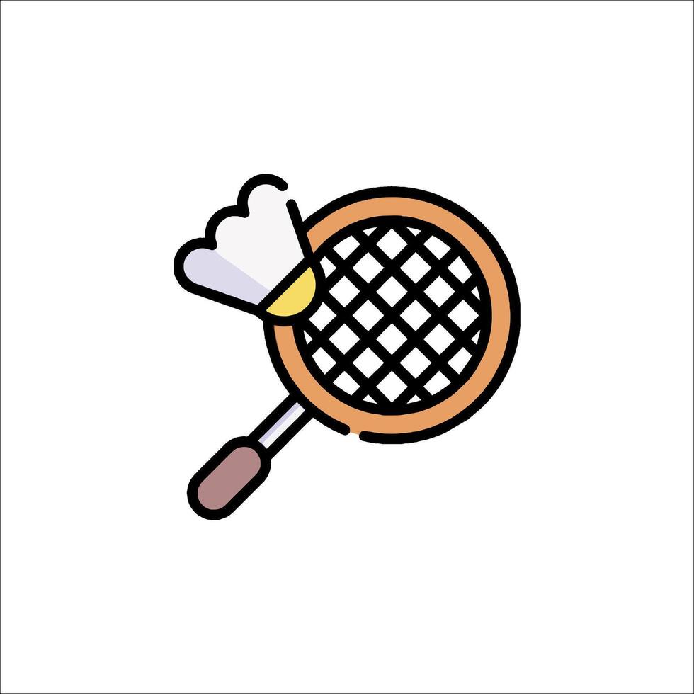 Badminton racket and shuttlecock icon vector