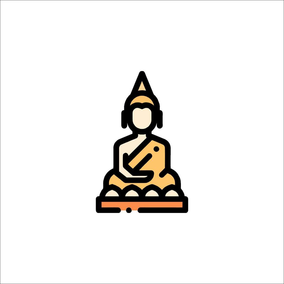 Buddha icon in a line style vector