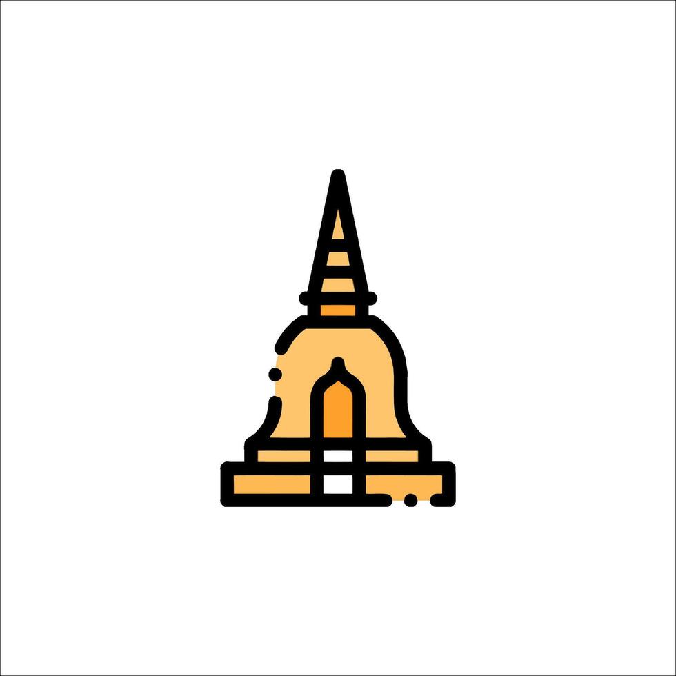 A golden pagoda icon on a white background vector