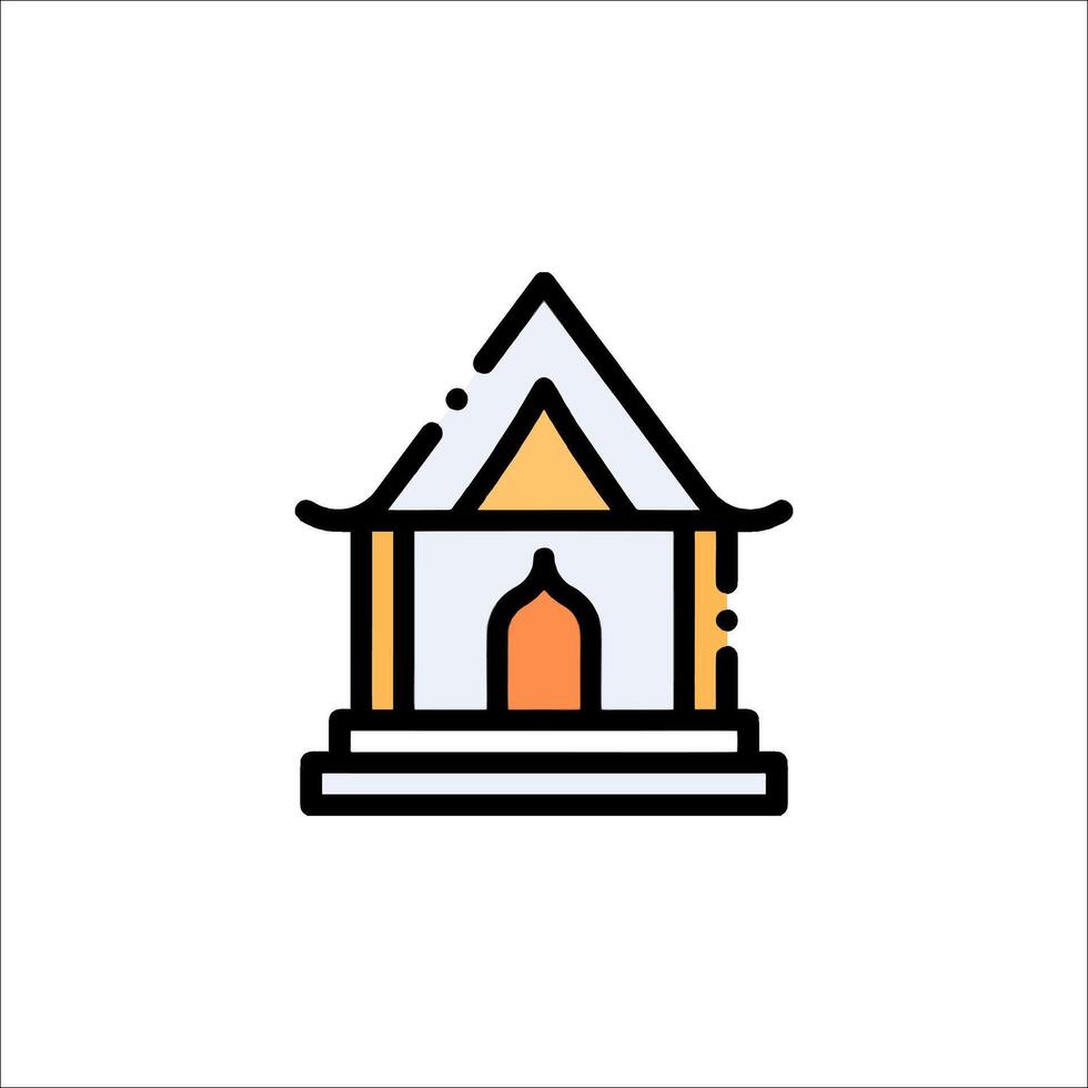 A small house icon with a roof vector