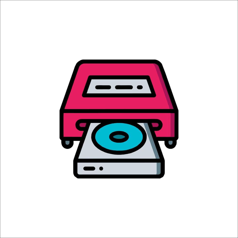 A computer with a cd drive icon vector