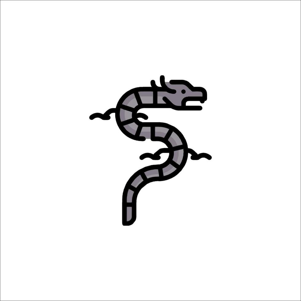 A snake is drawn in black and white on a white background vector