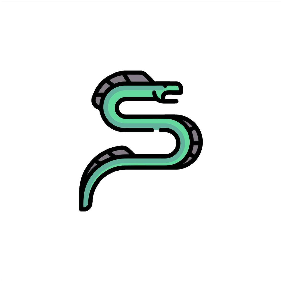 A snake logo with a green snake on it vector